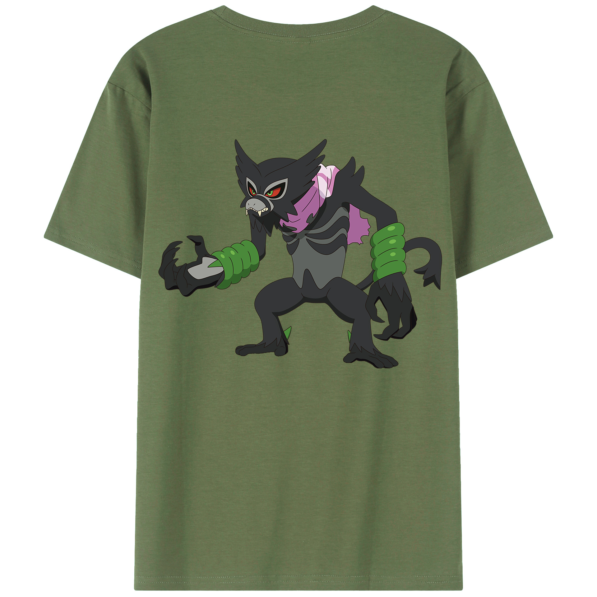 （画像用） ポケットモンスター Pokémon 綿100％ メンズ半袖Tシャツ（バックプリント） 通気性